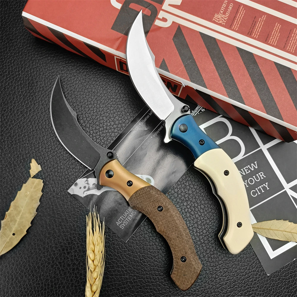 Goshawk CR 7465Z Flipper Knife Tactical Folding Knives G10 / Linen Handles Wilderness Survival Pocket Knife Camping Tools Navaja