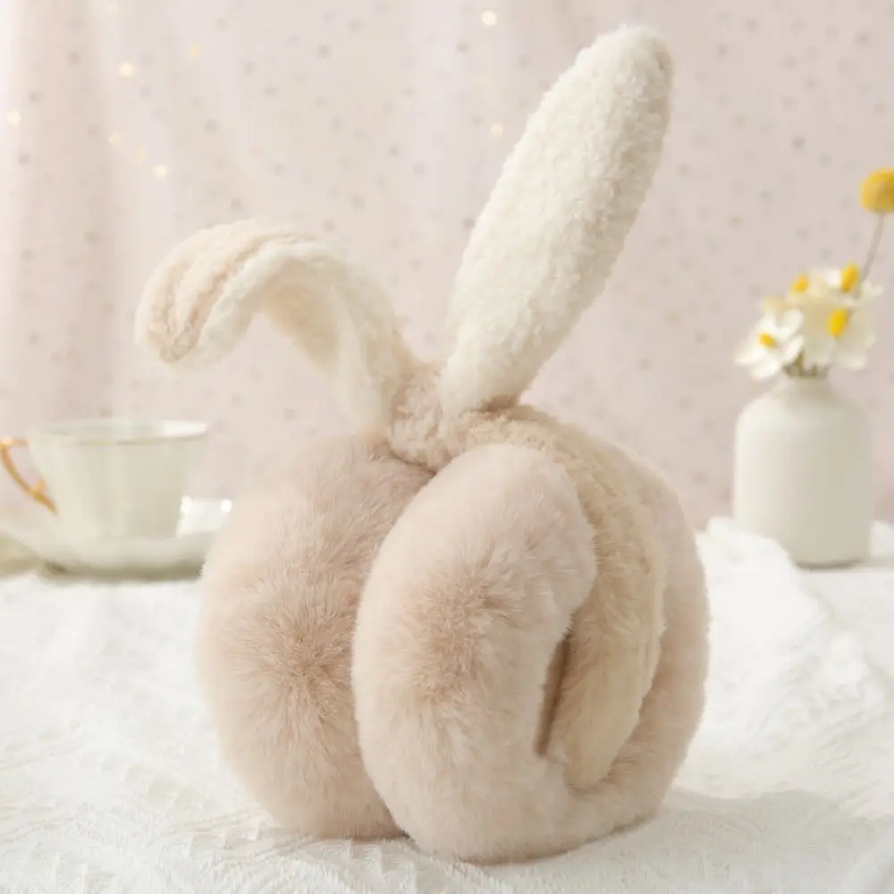 Keep Warm Fluffy Earmuffs Portable Plush Cold Protection Windproof Ear Cap Soft Foldable Winter Earflaps