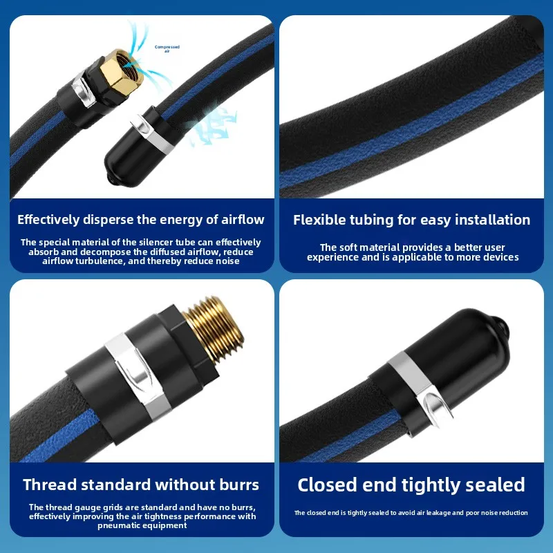 The flexible pneumatic noise reducer with quick connection the exhaust noise air compressors stamping machines vacuum generators