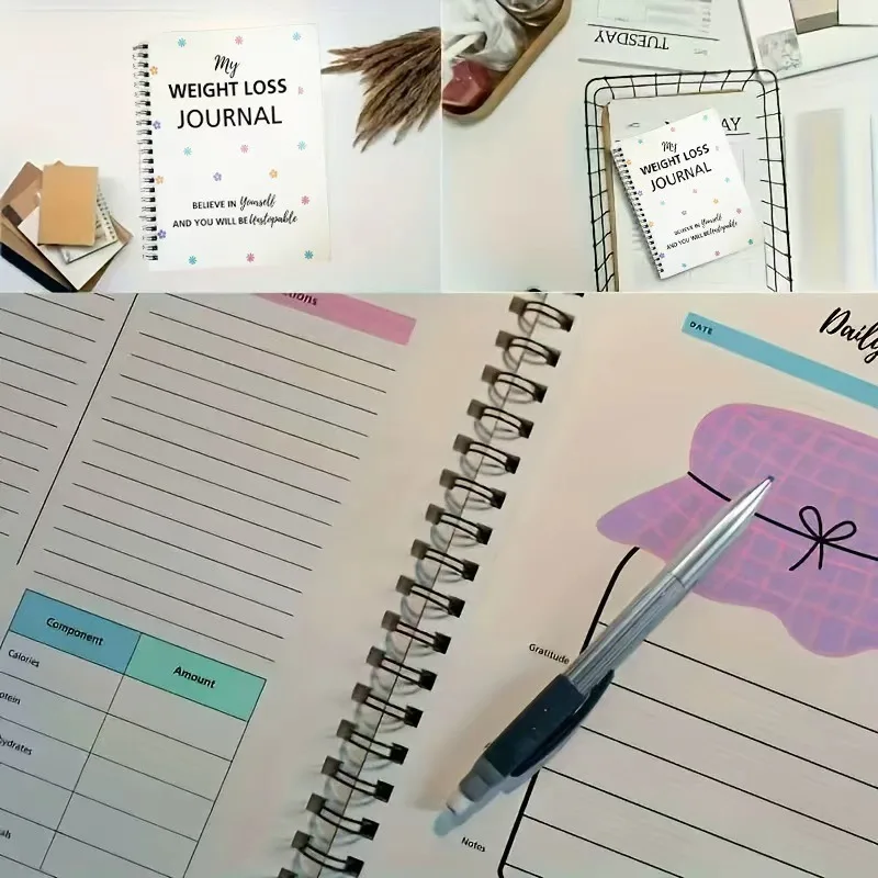 Ready Stock Weight Loss Planner Journal Diet Progress Record Fitness Schedule Notebook