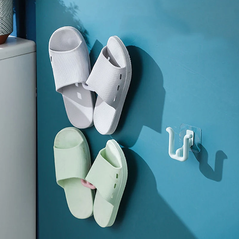 Bathroom Simple Slipper Rack Hook Wall Mounted Bathroom Tidy Storage Shoe Drying Rack