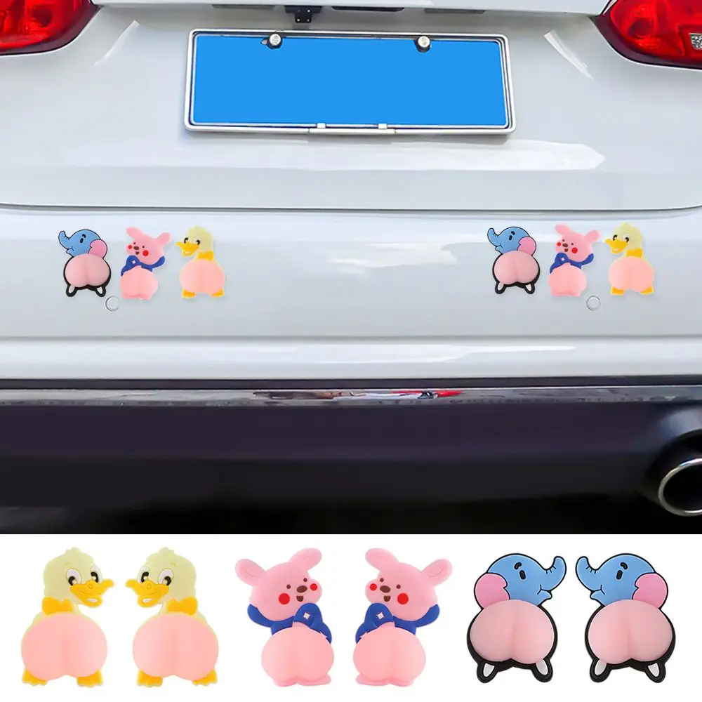 Car Bumper Rearview Mirror Protection Anti-collision Stickers Cartoon Cute Animal 3D Silicone Butt Avoidance Collision