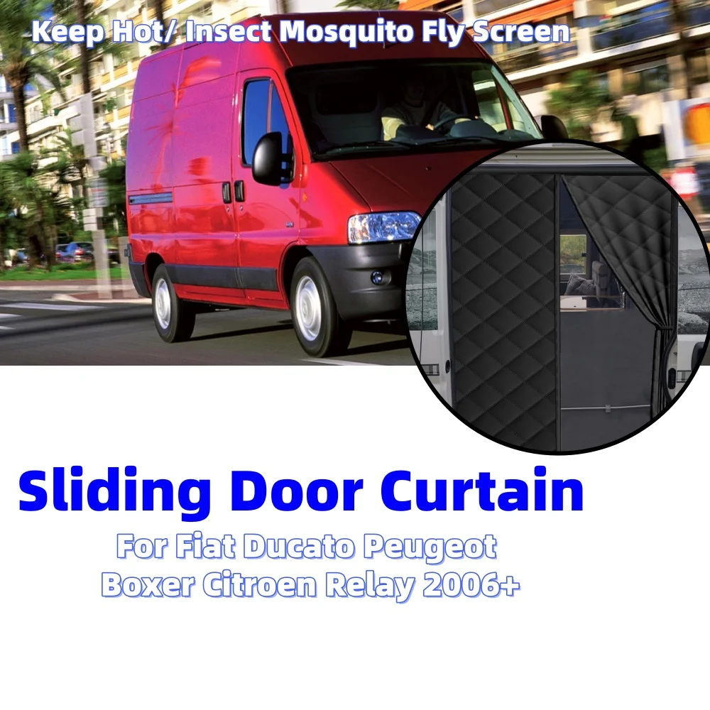 

RV Sliding Door Curtain Insect Mosquito Fly Screen Magnetic Keep Hot SunShade For Fiat Ducato Peugeot Boxer Citroen Relay 2006+