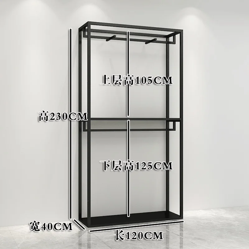 （customized）Good Quality Apparel Store Hanger Rack  Metal Clothes Display Racks Retail Clothes Rack Garment Store