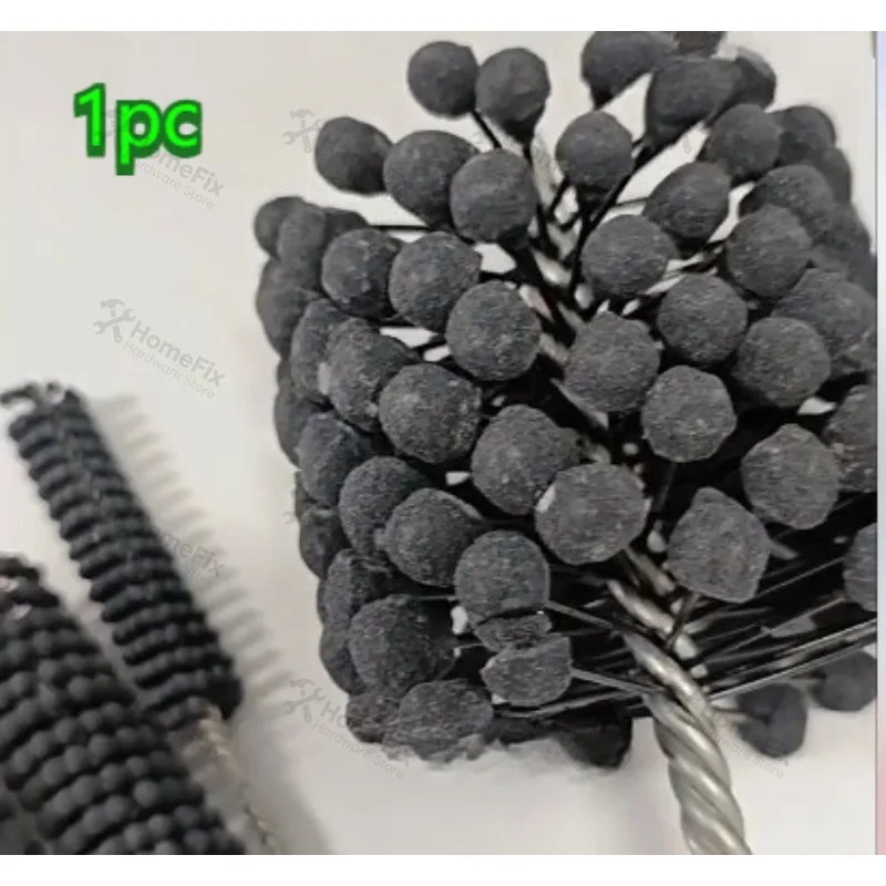 120 Grit Abrasive Ball Deburring Brush Inner Hole Grinding Head Pipe Polishing Tube Cleaning Brush Total Length 200mm 1PC