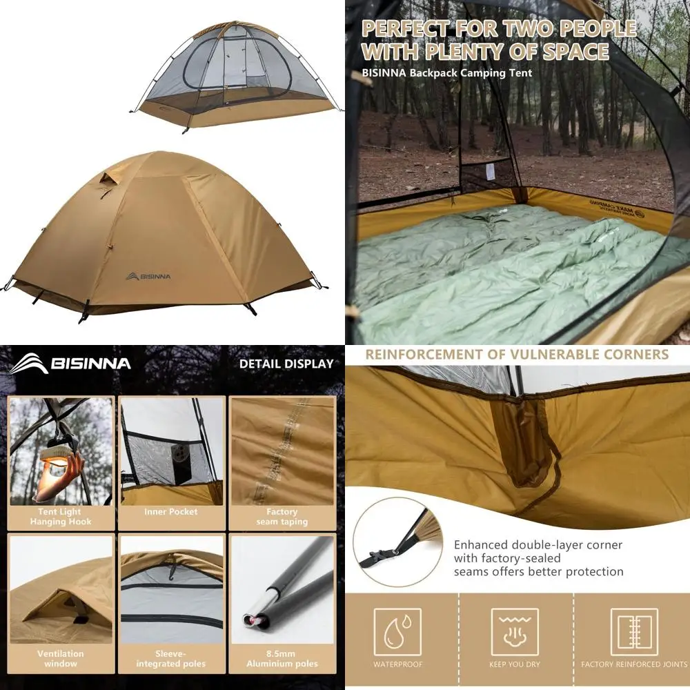 

Ультралегкая двухместная трехсезонная водонепроницаемая палатка с алюминиевыми дугами для приключений на природе