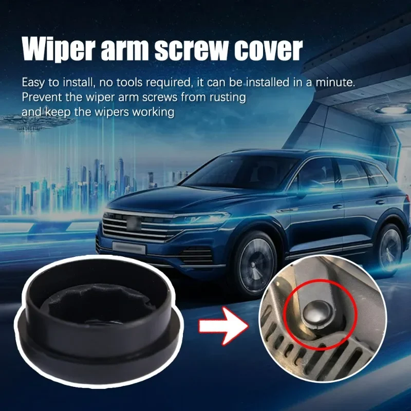 Car Front Windshield Wiper Arm Screw Cover Automatic Windshield Wiper Replaceable Accessories Plastic Bolt Caps for Volkswagen