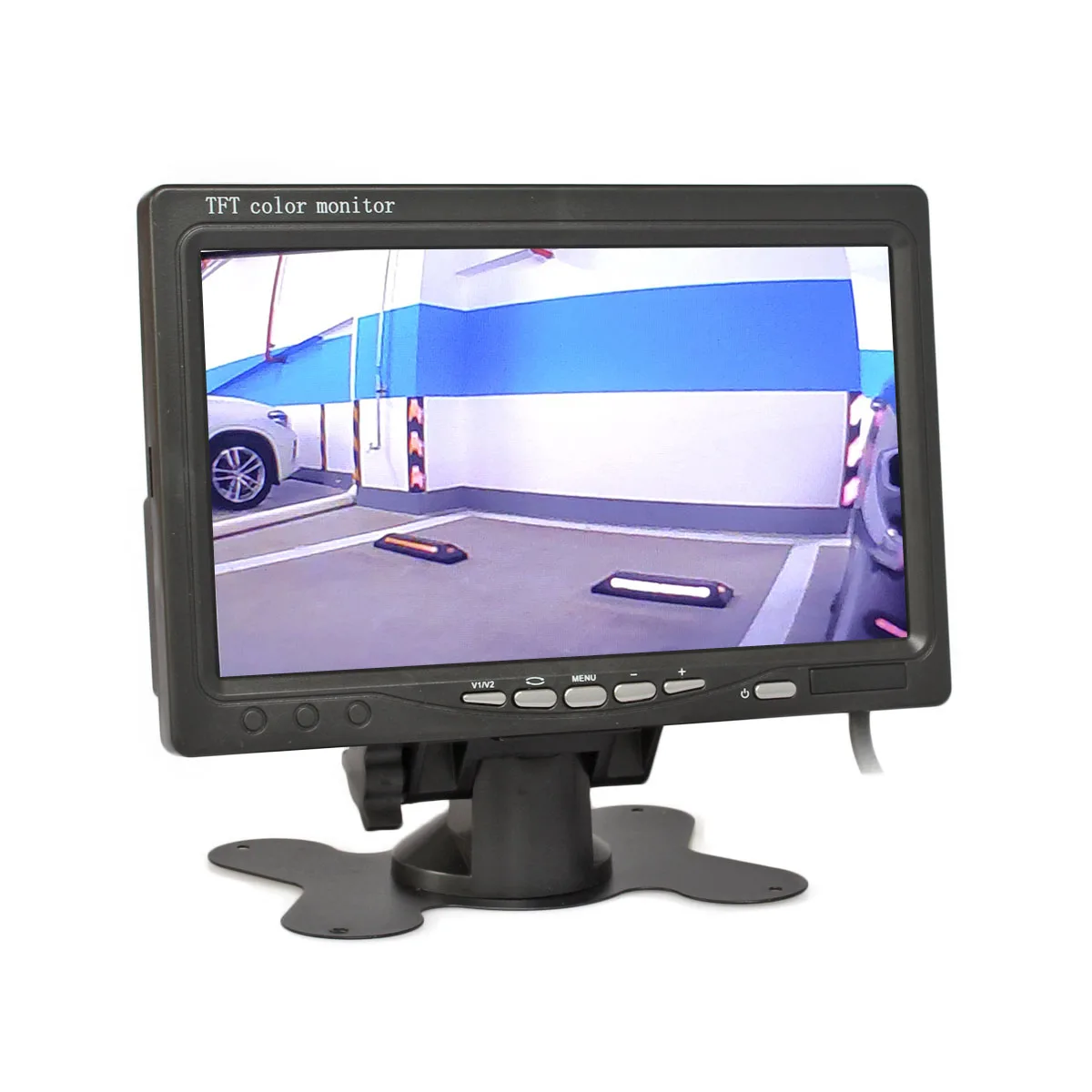 SMALUCK CVBS DC12V-24V 7inch TFT LCD Display Rear View Car Monitor With 2 Video Input for Rear View Camera Surveillance Camera