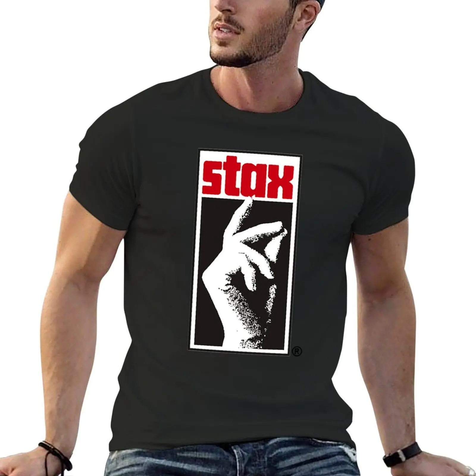 Stax Label T-Shirt blacks graphic tee shirt anime clothes tee shirts for men