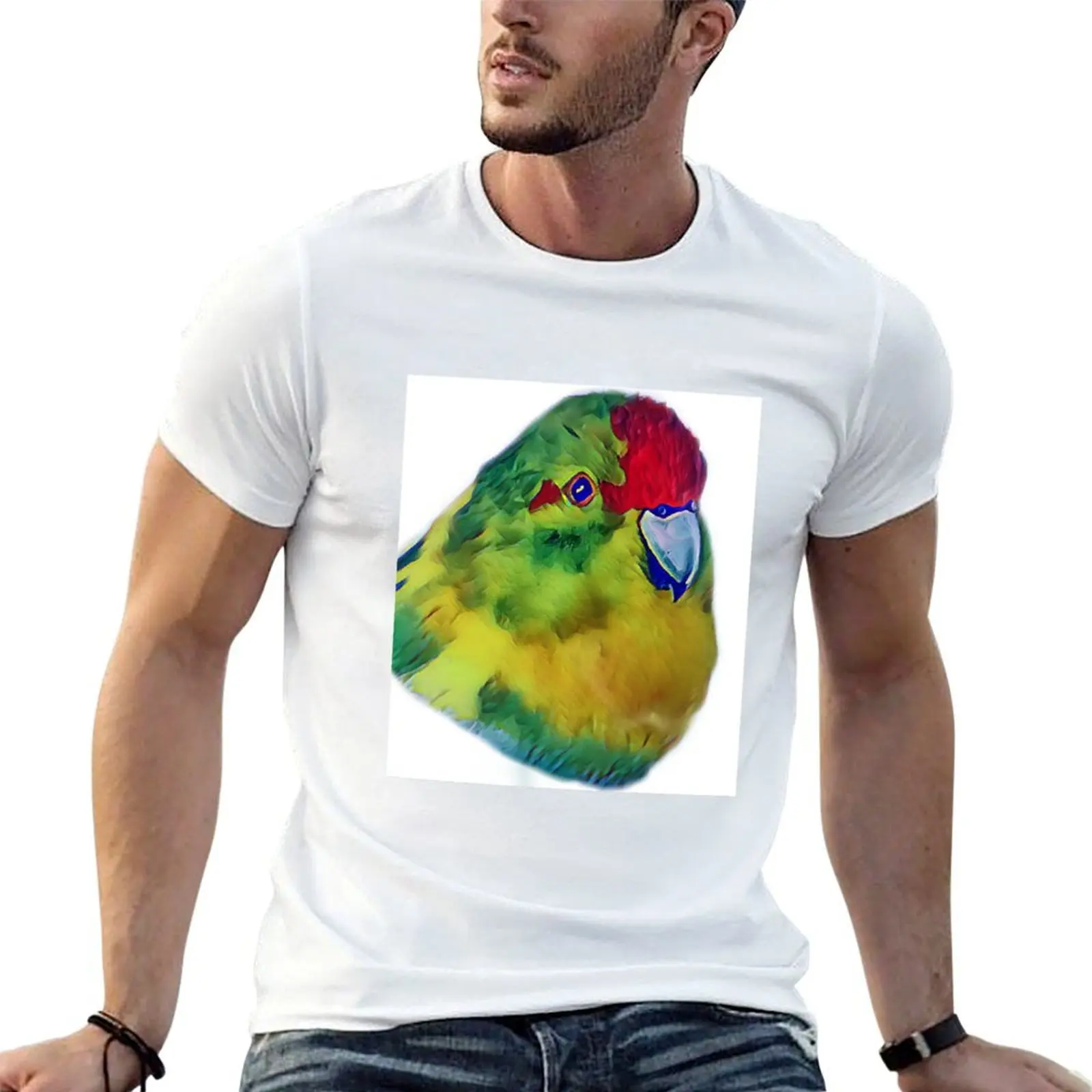 

kakariki bird colourful T-Shirt t shirt men 100% cotton luxury brand essential t shirt t shirt man plain T-Shirt