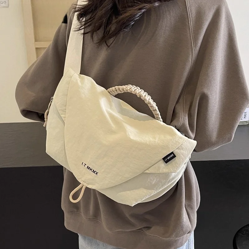 

Многофункциональная женская нагрудная сумка-кроссбоди большой вместимости, повседневная, в форме пельменя, из холщовой ткани