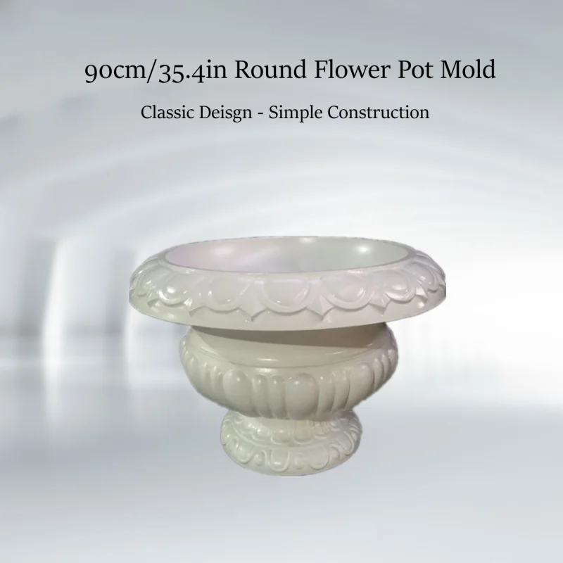 Summer Breeze DIY Round Concrete Flower Pot Mold, Home Gardening Planter Mould, Plant Vases, Very Big Bonsai, 90cm/ 35.4in Dia