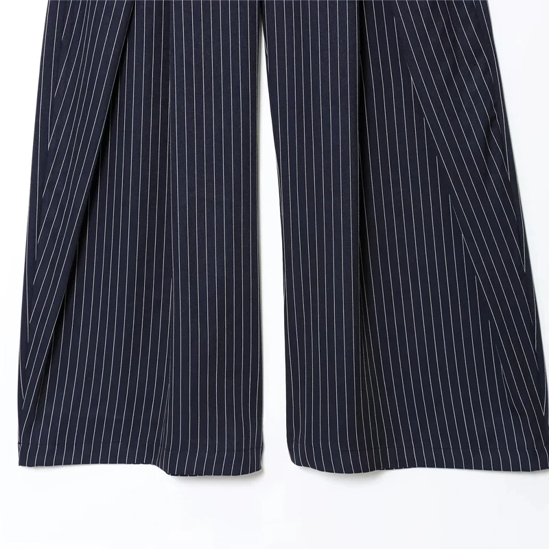 HXAO السيدات السراويل شريط السراويل واسعة النساء الطيات الصيف مكتب ارتداء امرأة السراويل الفضفاضة عالية الخصر عادية المرأة بالازو السراويل #6