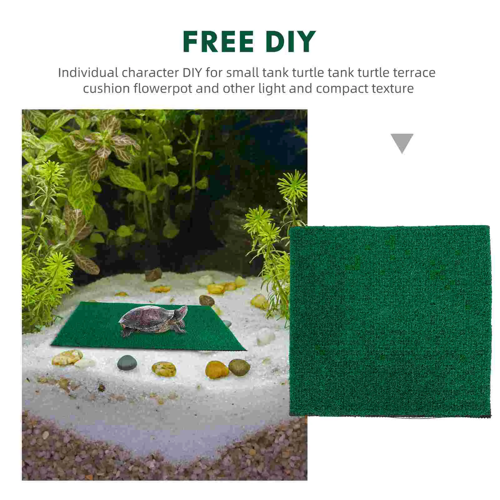 Artificial Turf Mat Grass Flowerpot Fish Tank Simulation Garden Basking Platform Artificial Turf Mat Yard Imitation Turtle Fake