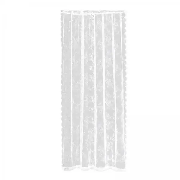 White Sheer Lace Voile Tulle Curtains Floral Net Rod Pocket Window Panels Elegant Privacy Decor for Home