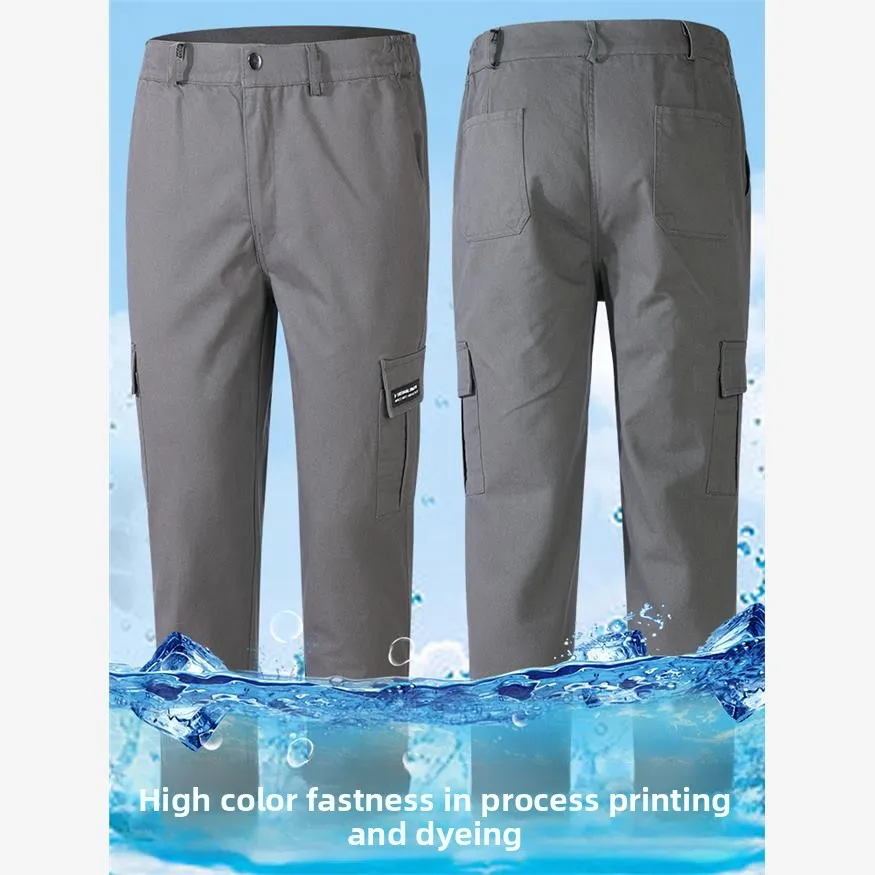 Set da Lavoro in Puro Cotone Rinforzato per Uomo con Strisce Riflettenti, Anti-scottatura, Ignifugo, per Saldatura