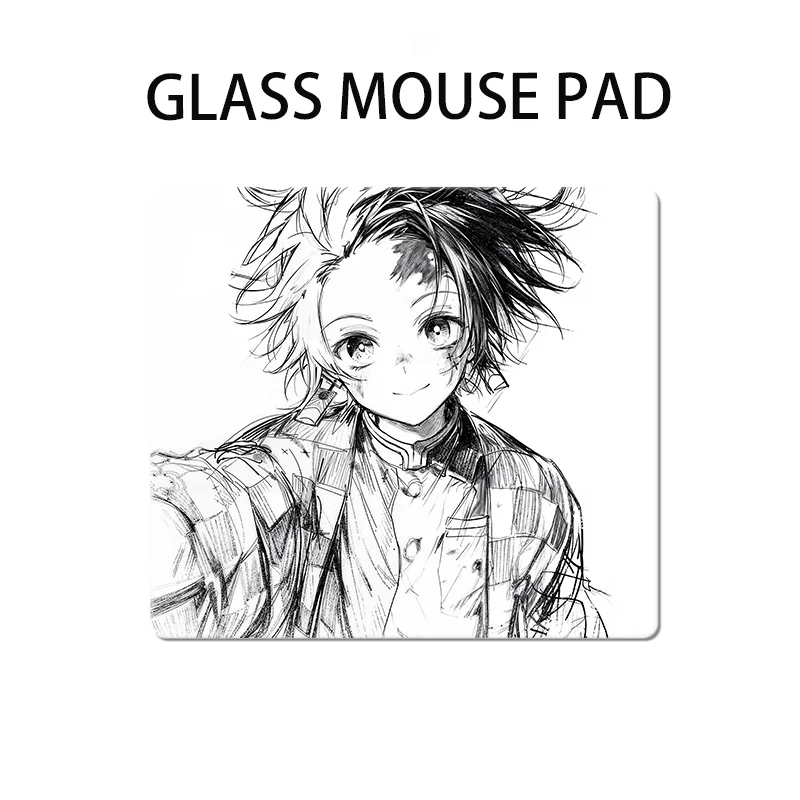 Comic Girl Cool Boy Photovoltaic Glass Mouse Pad Tempered Upgrade Smooth FPS Pc Game & Office Specific Mousepad Laptop Desk Mat
