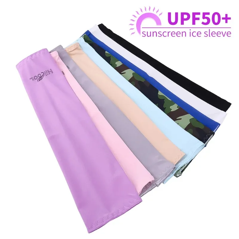 Summer Outdoor Sports Ice Silk Arm Sleeves UV Sun Protection Cover Cool Elastic Men Women Outdoor Cycling Anti-UV Arm Sleeves