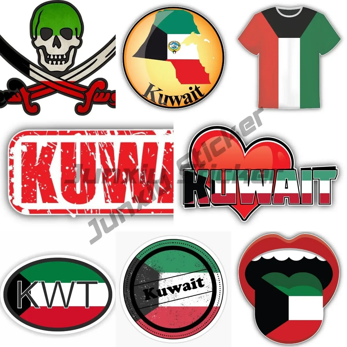 

Kuwait Flag Map National Emblem Code Stickers for Cars, Laptop, Boat, for Wall Door Window Helmet Bicycle Car Stickers