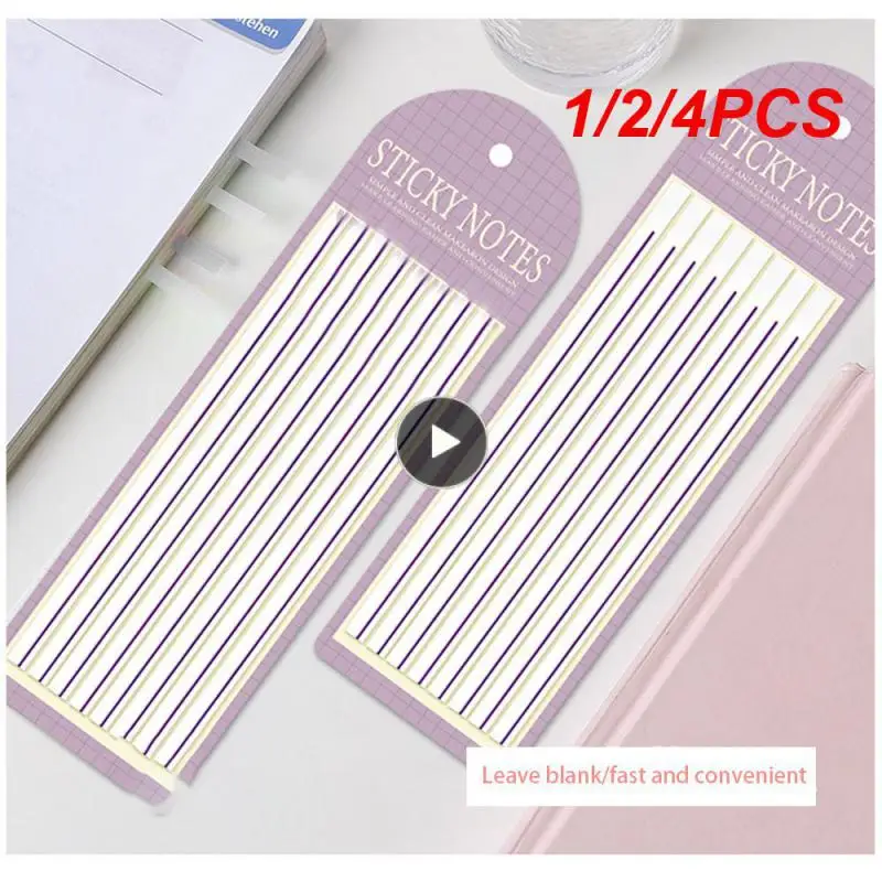 

1/2/4PCS Transparent Long Fine Horizontal Removable Sticky Tabs Morandi Neon Clear Sticky Notes Aesthetic Office School Supplies