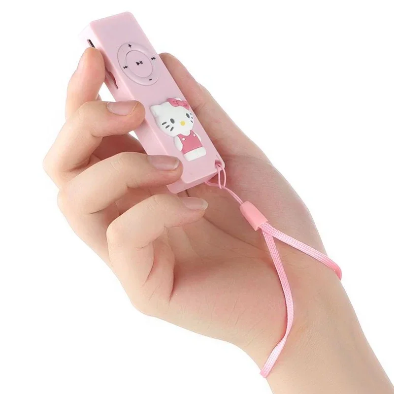 Hello Kitty Mini Mp3 Kawaii Portable MP3 Player Externally Playable Cute Music Players Sports Walkman E-book Player MP3 Gifts