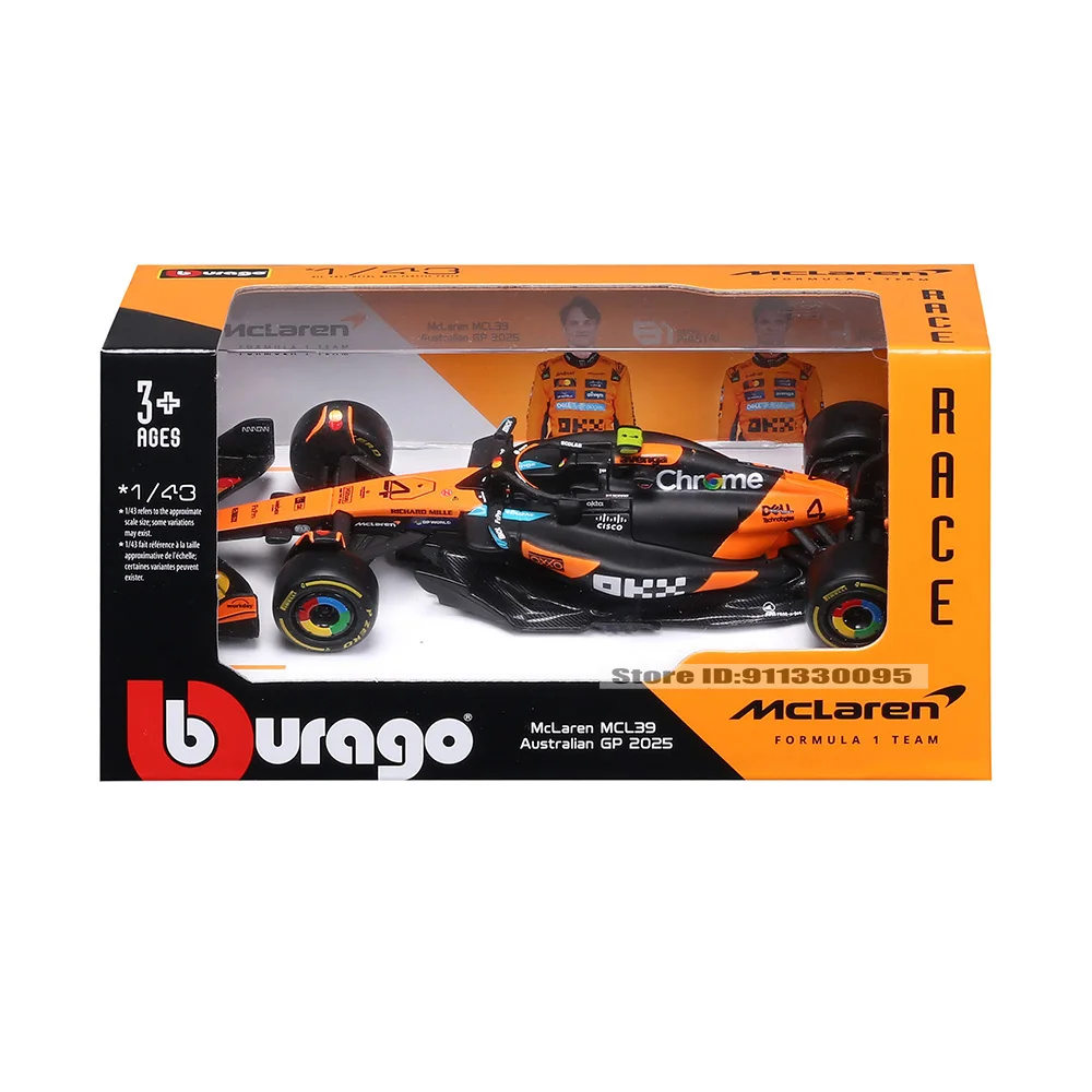 Bburago 1:43 2025 F1 McLaren MCL39 SF25 W16 RB21 A525 # 4 Lando Norris # 81 Oscar Piastri Legierungsauto Druckguss-Modell Spielzeug Sammlerstück – Detail 6