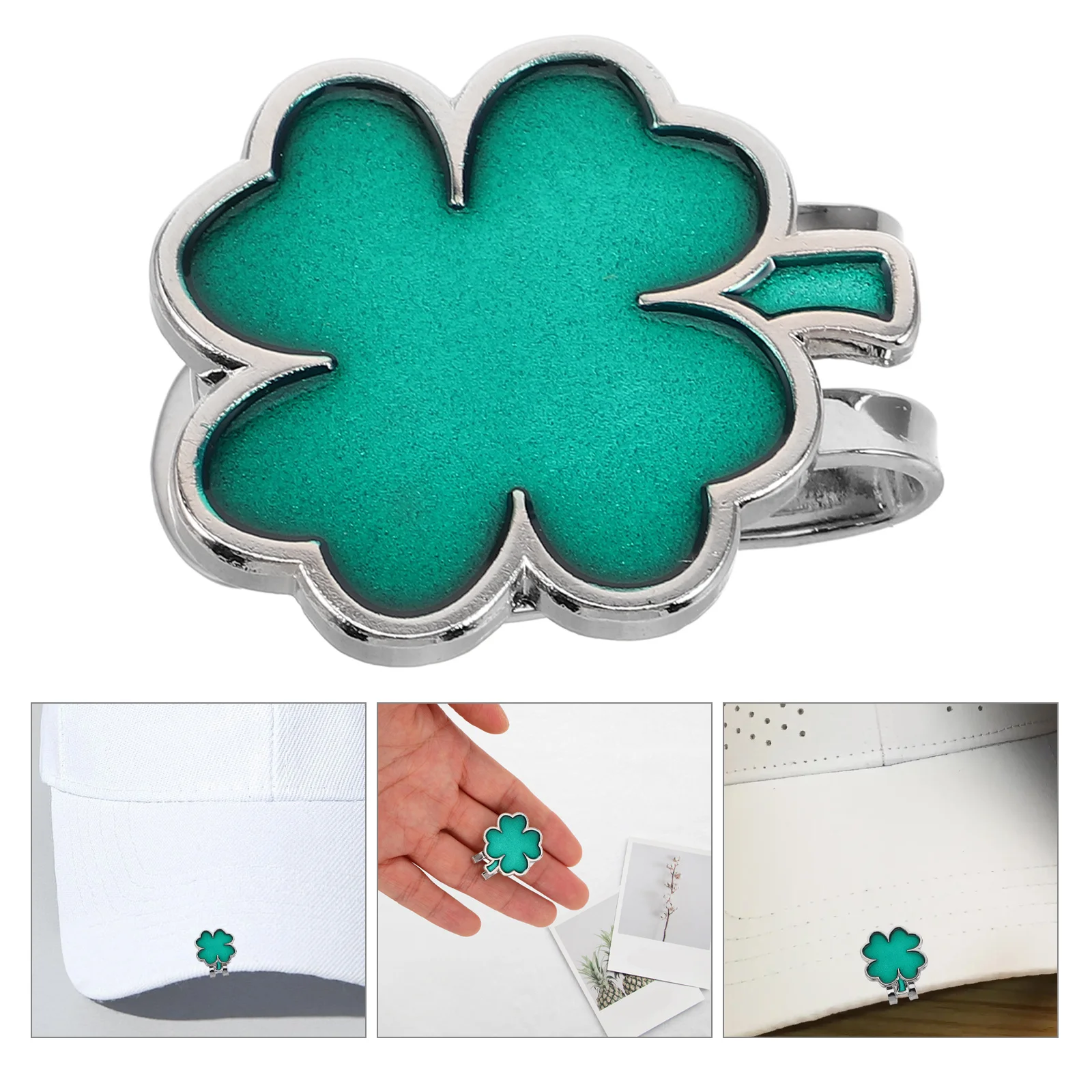 

Shamrock Golf Hat Clip Detachable Clover Ball Marker Metal Ball Marker Holders Portable Golf Accessories for Men and Women