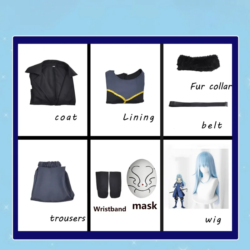 Rimuru Tempest Cosplay Costume That Time I Got Reincarnated as a Slime Carnival Uniform Anime Halloween Costumes Game@0Z*