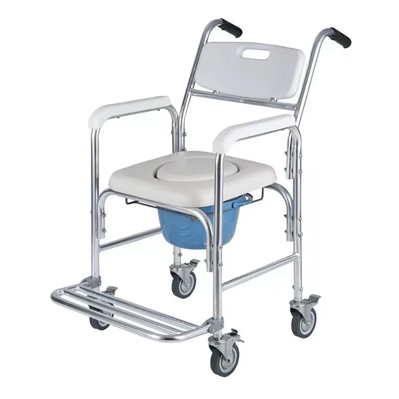 

BQ7002B New Style Aluminium Elderly Bathing Chair Shower Toilet Commode Chair with Wheels
