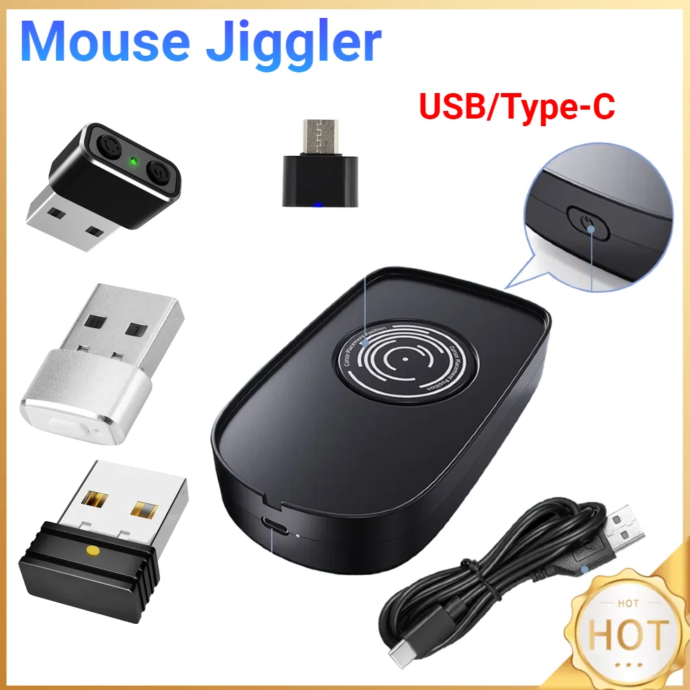 Undetectable Mouse Jiggler 5V 1A Movement Simulation Wired Wireless Mouse Compatible for Computer Awakening for Keeps PC Active