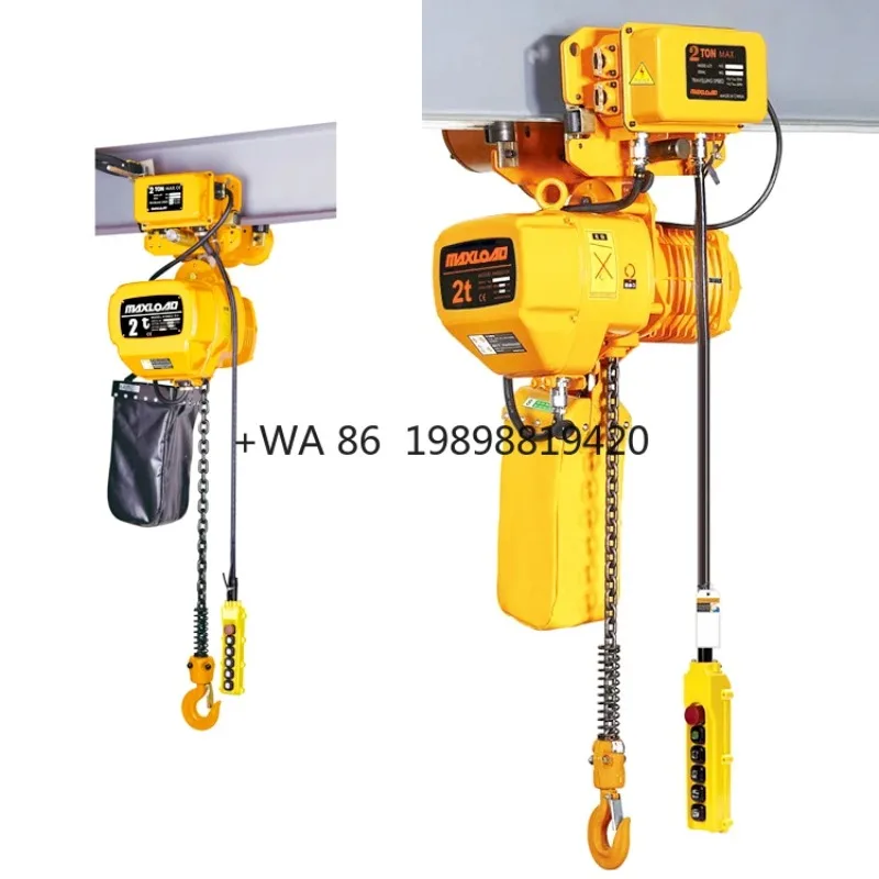 Engine Crane with Trolley Controller Single Speed 1 Ton Electric Chain Hoist 380 Volt Lifting Electric Chain Hoist