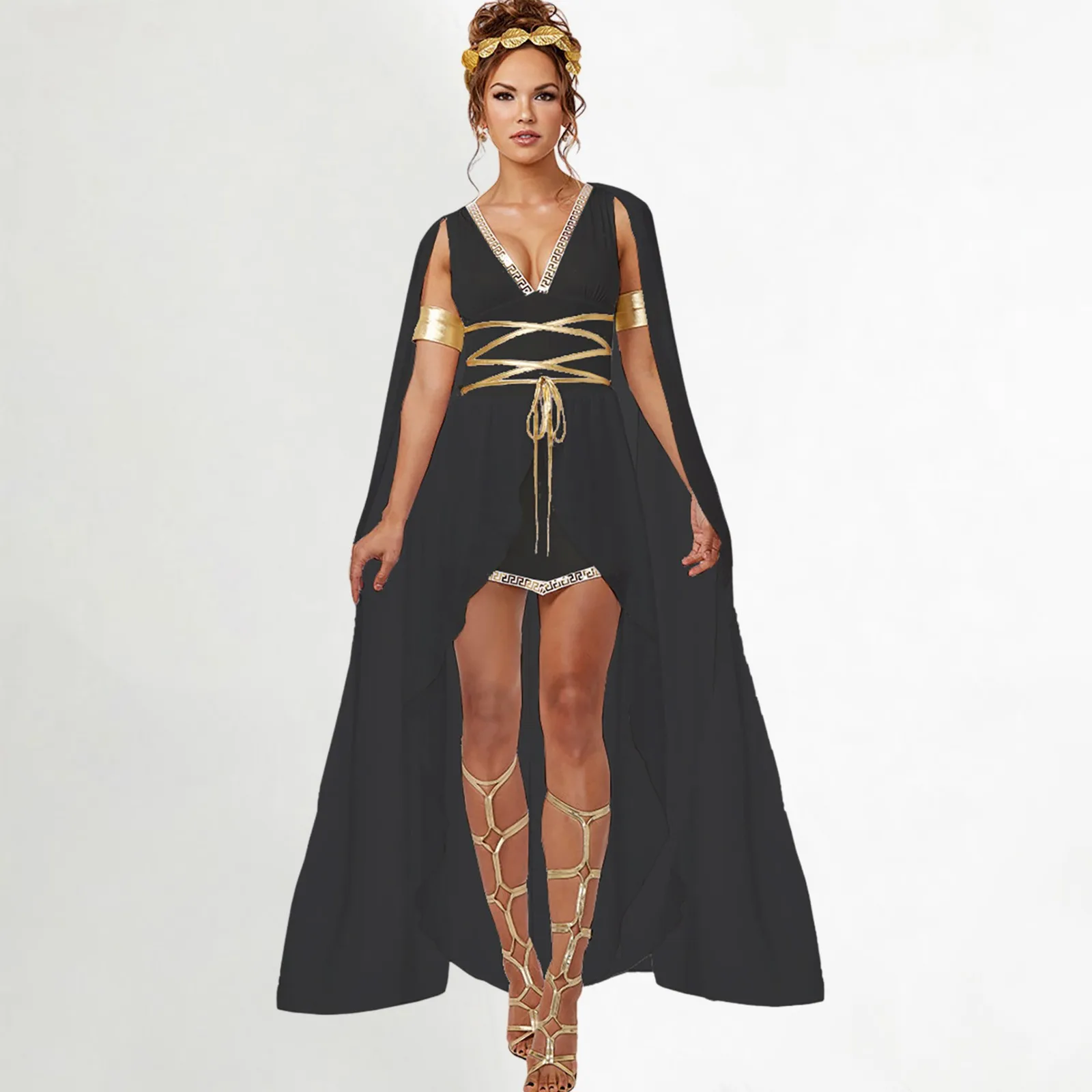 

Greek Goddess Dress Women Halloween Costume Medieval Movie Cosplay Egyptian Cleopatra Athena Clothing Sexy Skirt Lady Cos Party