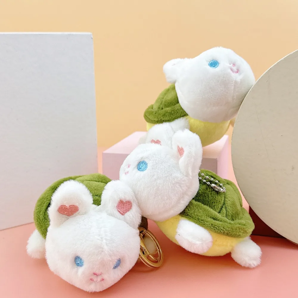 

Cartoon Turtle Rabbit Plush Pendant Stuffed Bag Hanging Plush Doll Keychain Creative Cute Plush Toy Keyring Car Key Pendant