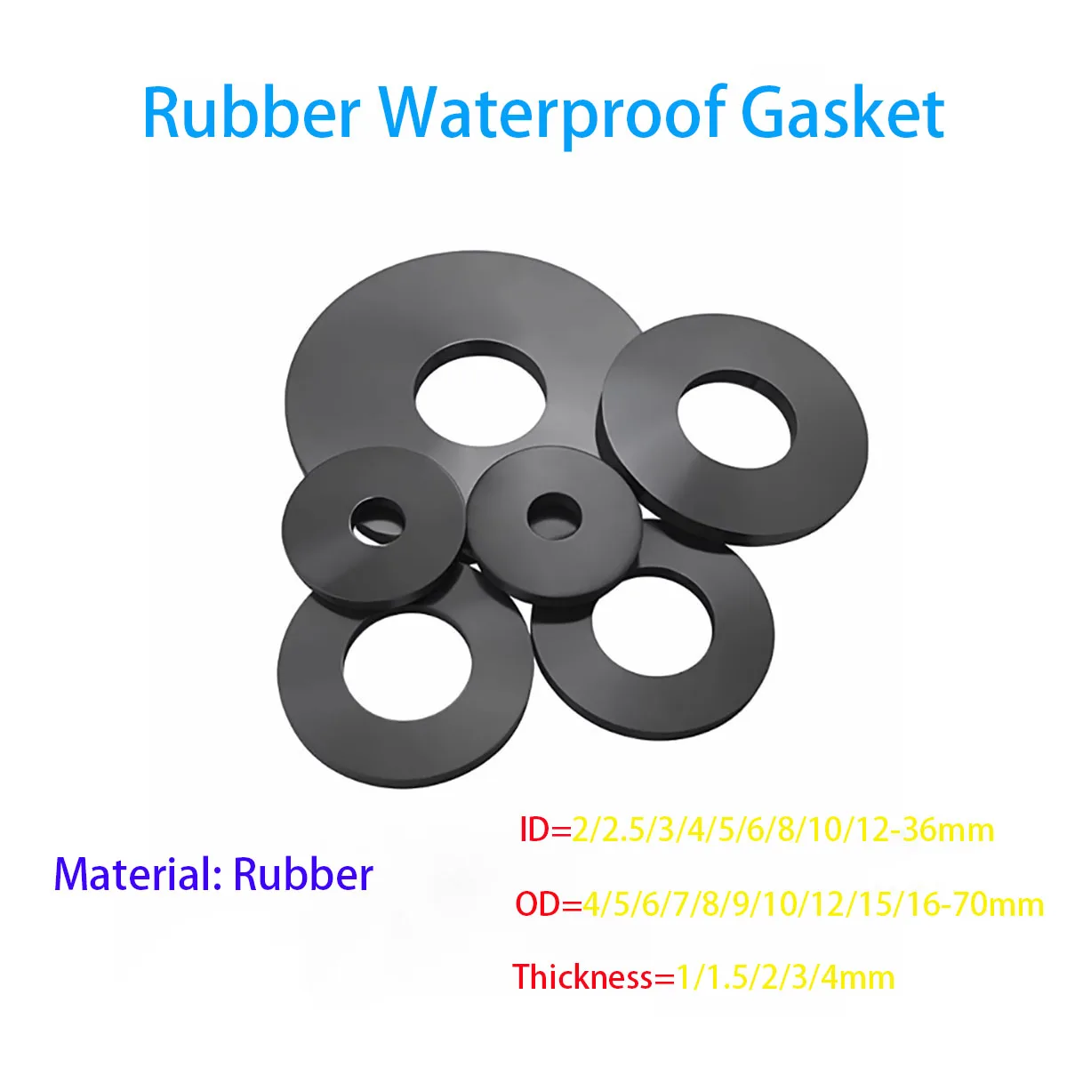 

Black Soft Rubber Flat Gasket, Insulation Gasket Ring, Flat Gasket
