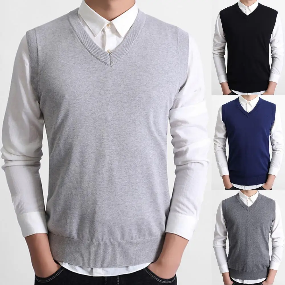 Simple Autumn Sweater Slim Gentle V Neck Gentle Men Sweater  Casual Men Sweater for School