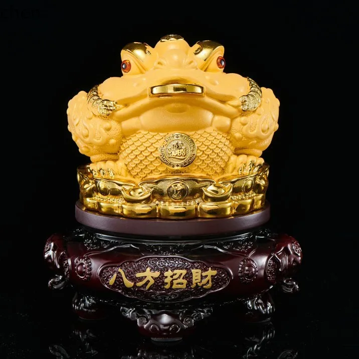 Golden Toad Prosperity Opening Wine Cabinet Ornament High-end Sense of Fortune Entrance Decoration Housewarming Gift