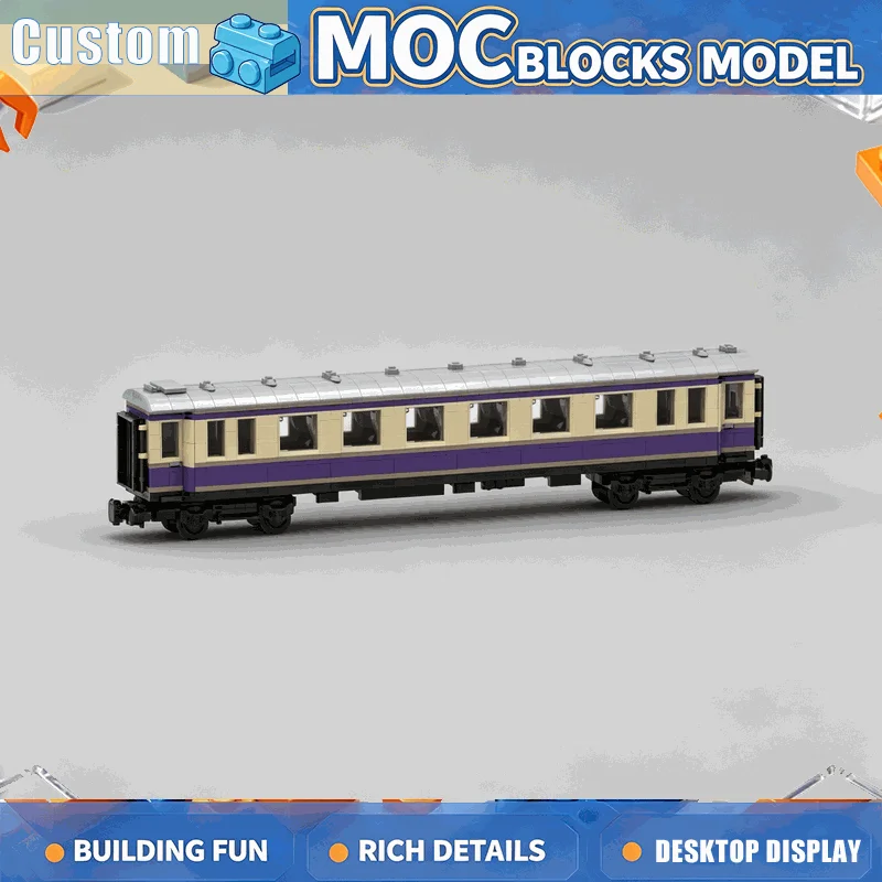 1244PCS Historical European Passenger Coach Building Blocks Railway Train Car Model DIY Assembly Collection Display Gifts Toy