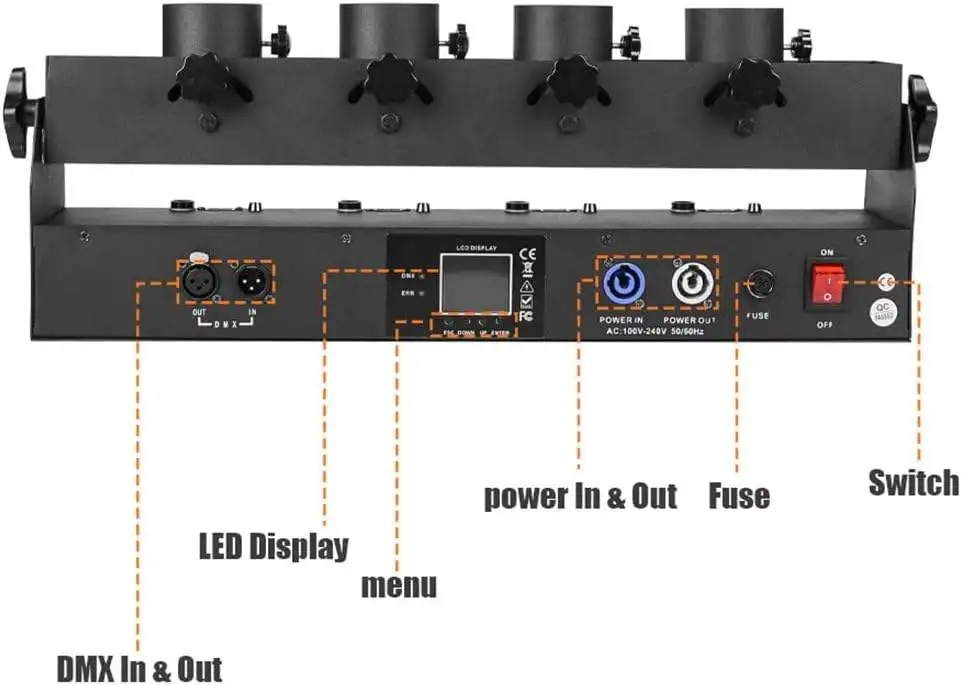 4-Channel Colored Paper Launcher LP-04 - Digital Display Stage Effects Machine Máquina De Efectos Escénicos