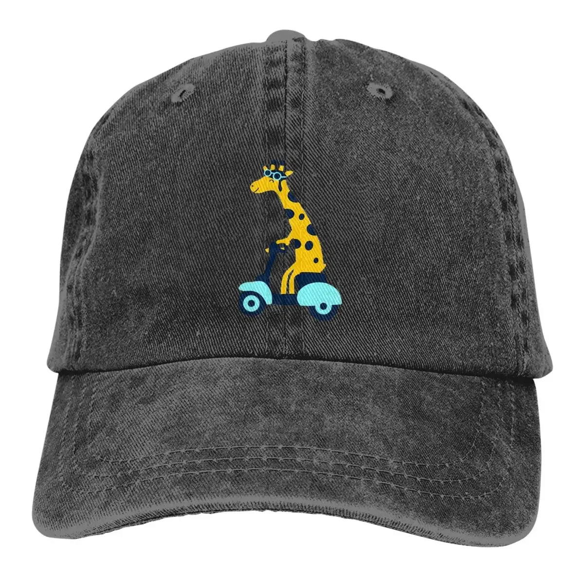 Pure Color Dad Hats Giraffe Rides A Motorcycle Women's Hat Sun Visor Baseball Caps Giraffe Peaked Cap