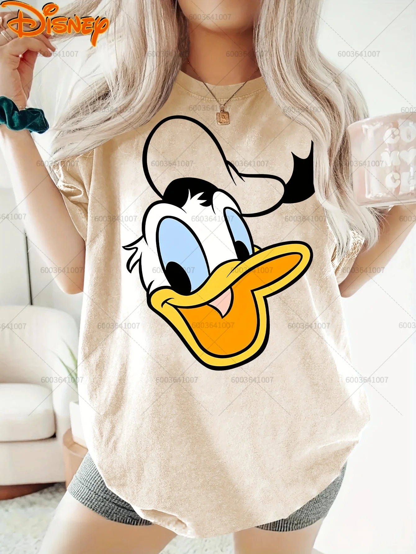 

Disney Donald Duck, большая улыбка, женская и мужская хлопковая футболка с круглым вырезом, одежда унисекс, топы с короткими рукавами, уличная одежда большого размера