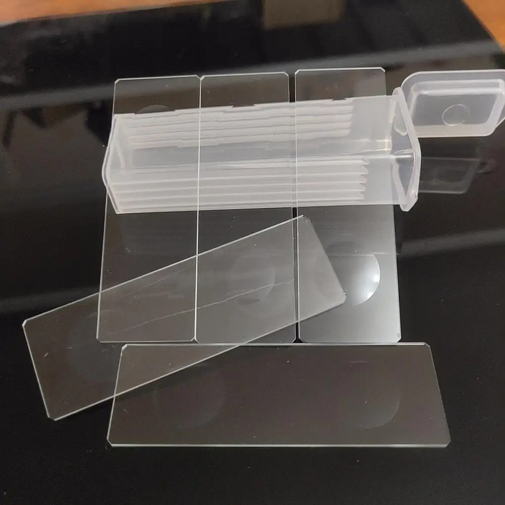 Coverslips de vidrio de cavidad de 1mm de espesor, portaobjetos de vidrio de microscopio cóncavo doble, cubierta de muestra en blanco de laboratorio reutilizable, 5 piezas
