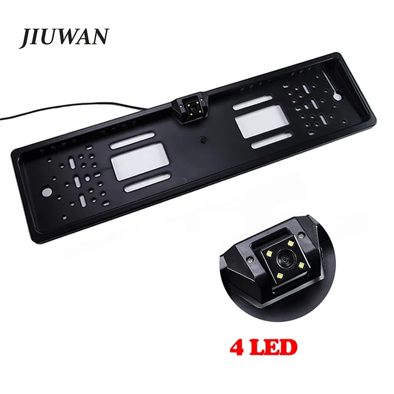 

1 Set 4 LED Lights Car Waterproof Night View Reverse Backup Camera EU European License Plate Frame Kit Auto Accessories