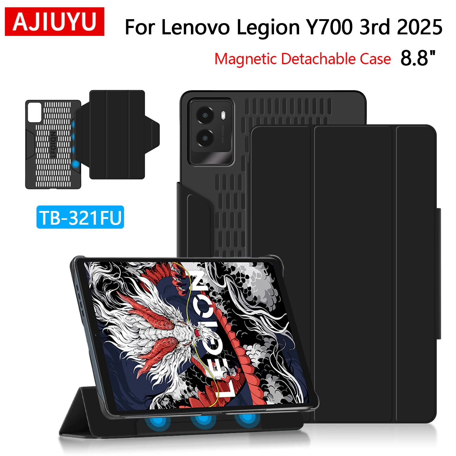 Tablet Case For Lenovo LEGION Y700 2025 3rd Gen Protective Case 8.8 inch Magnetic Cover Shell Heat Dissipation Detachable Design