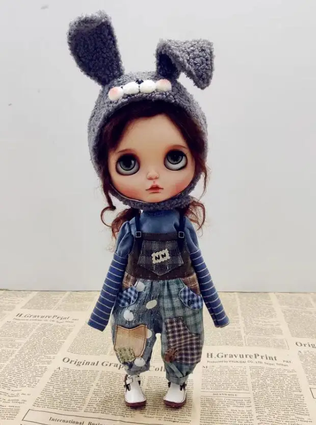 Promotional price Four piece suit Blythe clothes Hats, tops, suspenders, socks 1/6 30cm BJD girl (Fit for Pullip,Ob24, Licca)