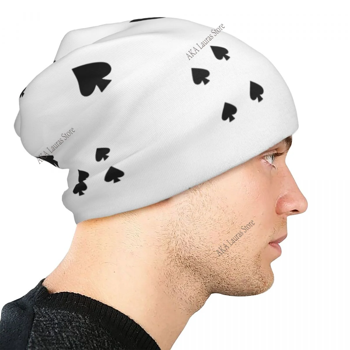 Alice im Wunderland Karten Herbst weibliche warme Mützen doppelt verwendete Outdoor-Mützen