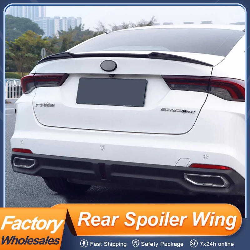 

For Dodge Attitude GAC Trumpchi Empow 2021-2025 Rear Trunk Lid Ducktail Car Spoiler ABS Black Carbon Exterior Tuning Accessories