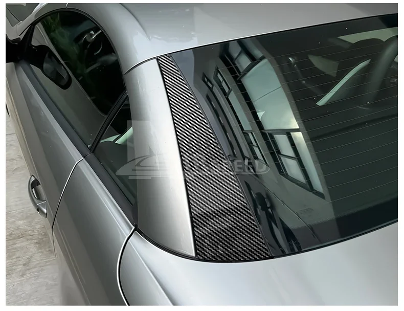 PVC für MERCEDES-BENZ, SLK R171 2004 2005 2006 2007 2008 2009 2010 Carbonfaser-Muster Zierleiste Aufkleber Heckscheiben-Zubehör – Detail 12