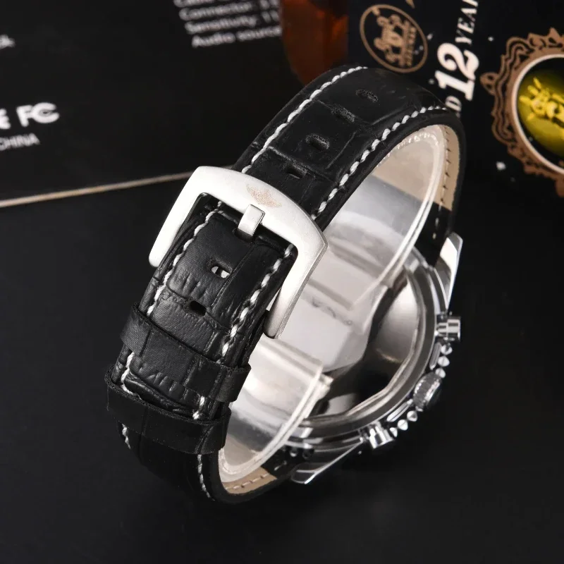 Calendario luminoso Orologio automatico rotondo fantasia multifunzione impermeabile Orologi in acciaio inossidabile Orologio al quarzo di lusso Orologi da uomo di tendenza