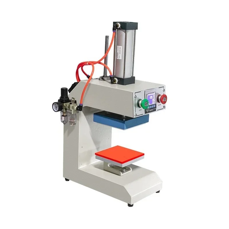Pneumatic single-station ironing, pattern heat transfer hot-pressing and labeling machine, small