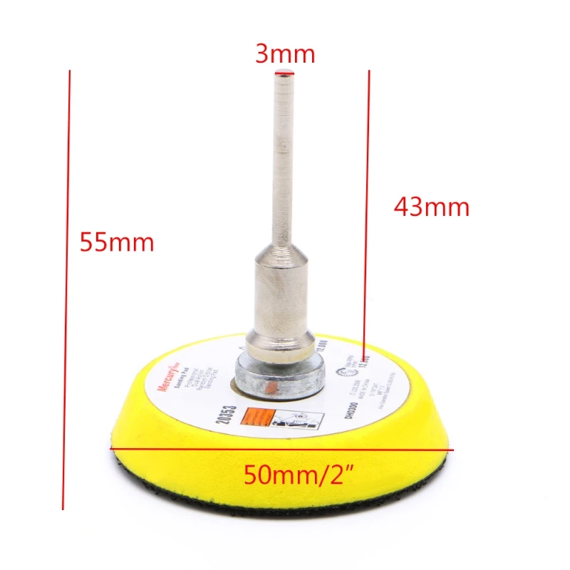 2" Mix Grit Sander Disc 3mm Shank Sanding Polish Polishing Pad Backer Plate Hot